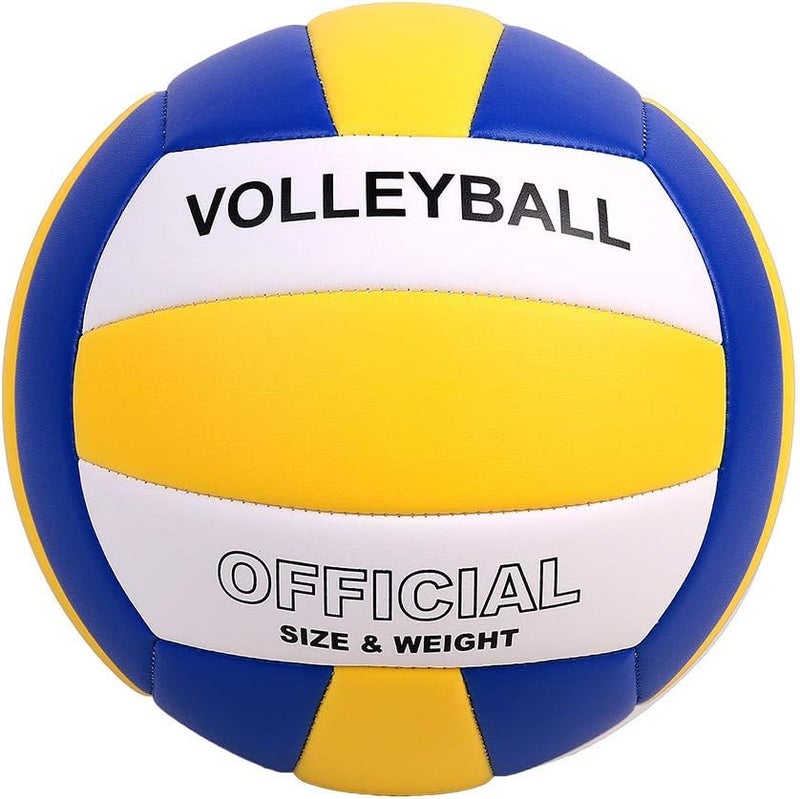 PECOGO Volleyball Size 5 PU Leather Soft Indoor Outdoor Volleyballs Sports Training Game Play Ball for Beginner, Teenager, Adult, 8.2 - Image 1